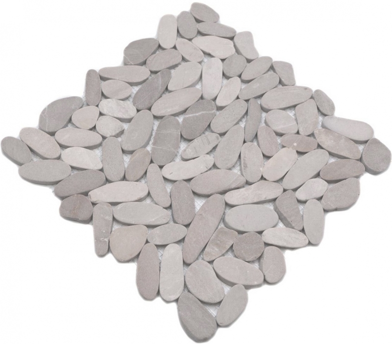 Mosaic tile river pebble stone pebble light beige pebble cut TAN 5 7 MOS30-IN10_f