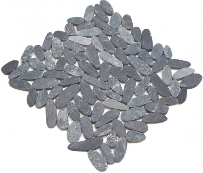 Mosaic tile river pebble stone pebble cut black 5 7 MOS30-IN24_f