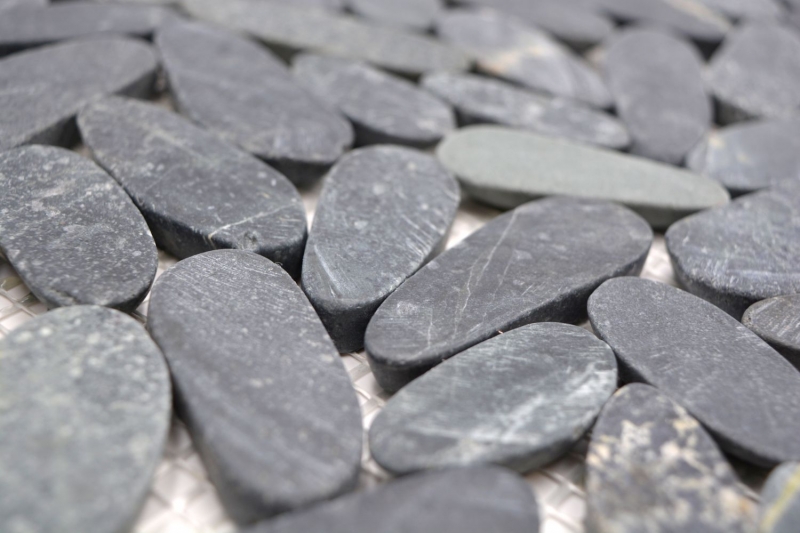 Mosaic tile river pebble stone pebble cut black 5 7 MOS30-IN24_f