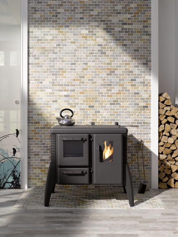 Mosaic tile quartzite natural stone brick quartzite kitchen splashback beige gray MOS36-0208_f