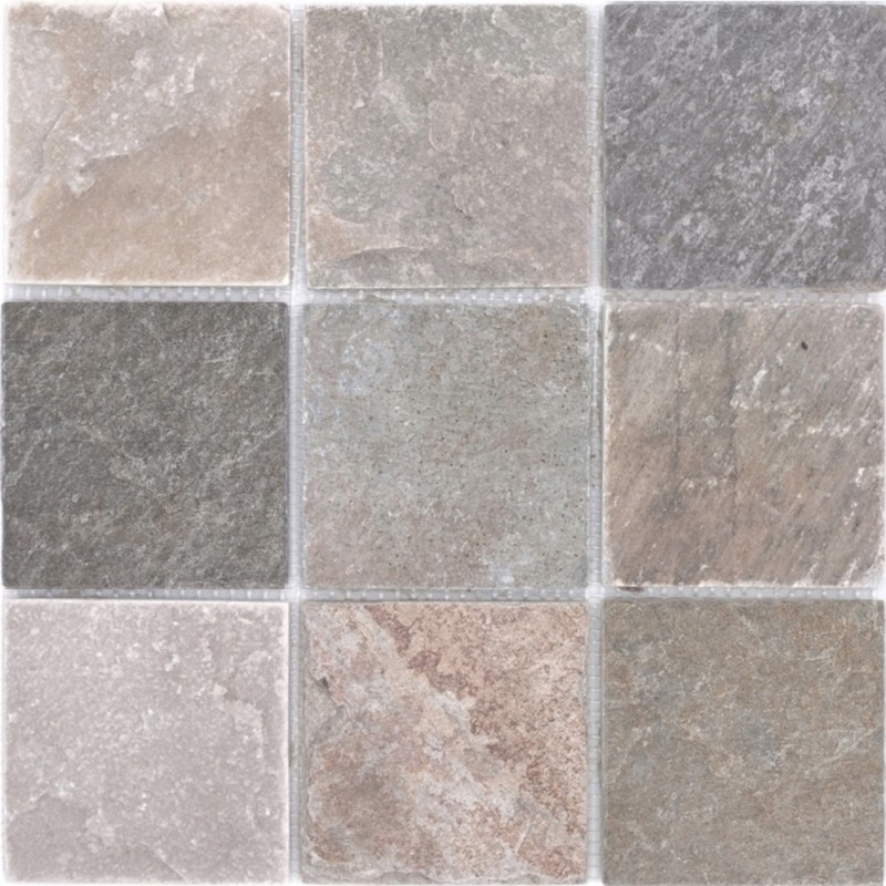Mosaic tile quartzite natural stone quartzite beige gray kitchen splashback MOS36-0210_f