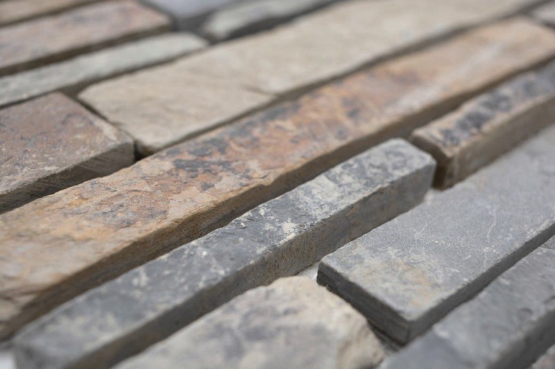 Mosaic tile slate natural stone rust brick slate rustic wall cladding kitchen tile MOS34-2525_f
