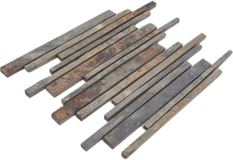 Mosaic tile slate natural stone rust rods slate wall cladding wall cladding rustic MOS34-S69_f