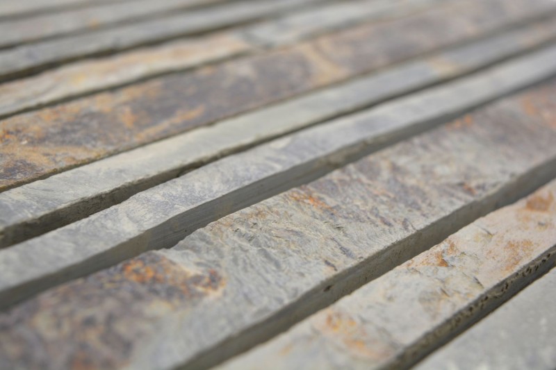 Mosaic tile slate natural stone rust rods slate wall cladding wall cladding rustic MOS34-S69_f