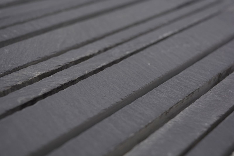 Mosaic tile slate natural stone rods slate wall cladding wall facing black MOS34-0225_f