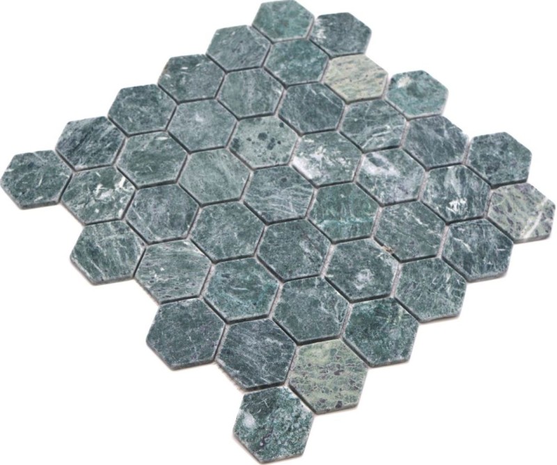 Mosaic tile marble natural stone hexagon marble green MOS44-0210_f