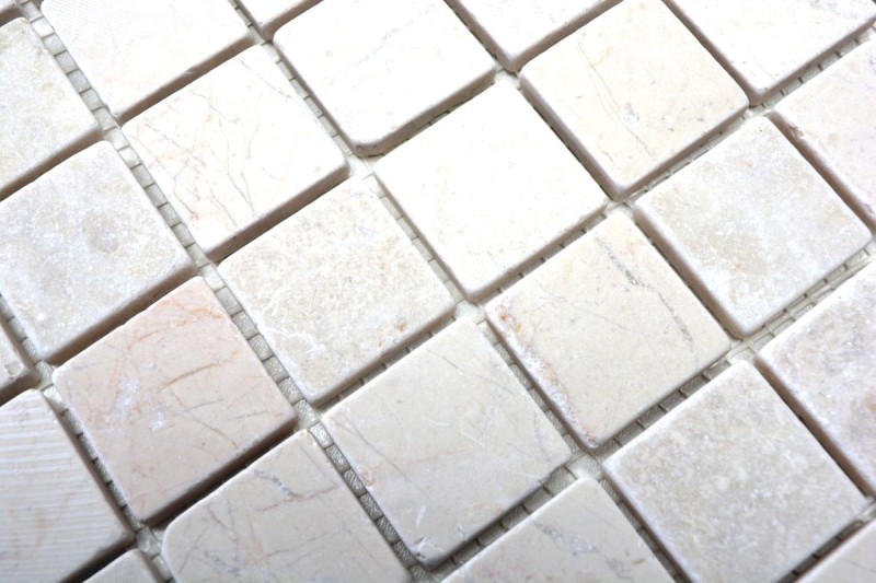 Mosaic tile marble natural stone cream Botticino Anticato MOS42-0104_f