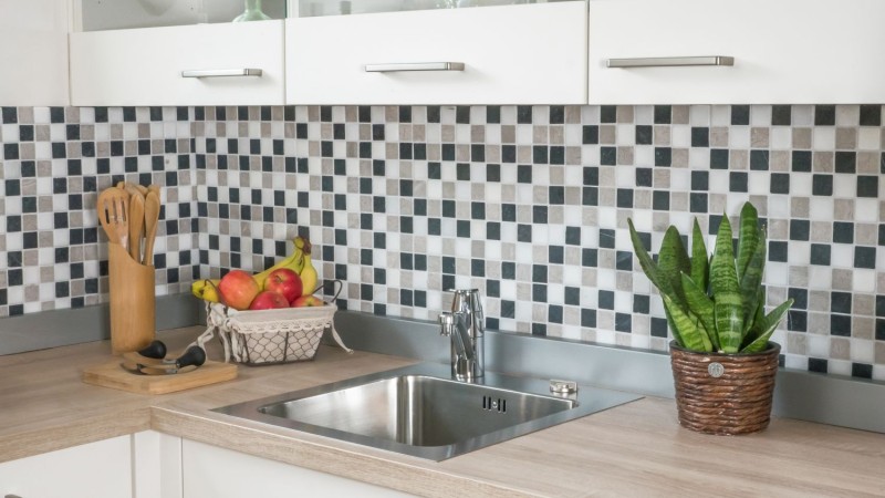 Mosaic tile marble natural stone beige gray black marble Botticino Nero MOS40-MOS32/1125_f