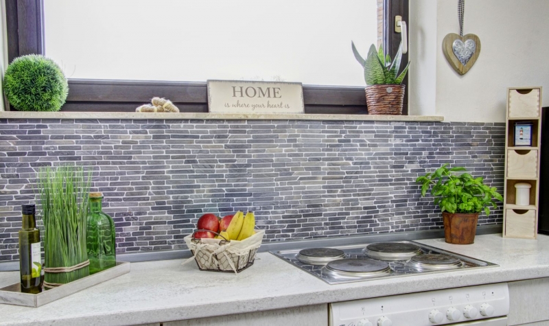Mosaic tile marble natural stone gray anthracite Nero Marquina MOS40-0125_f