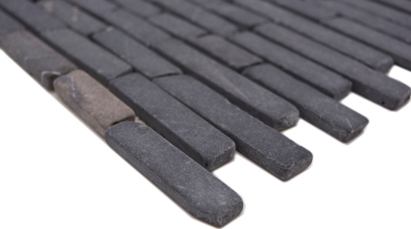 Mosaic tile marble natural stone gray anthracite Nero Marquina MOS40-0125_f