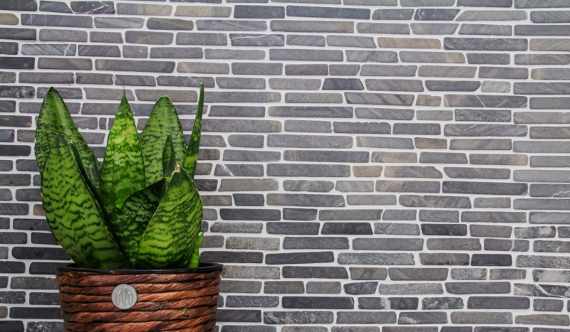 Mosaic tile marble natural stone gray anthracite Nero Marquina MOS40-0125_f