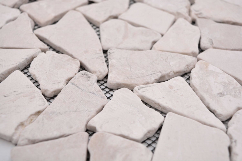 Mosaic tile marble natural stone light beige quarry Ciot Biancone MOS44-30-100_f