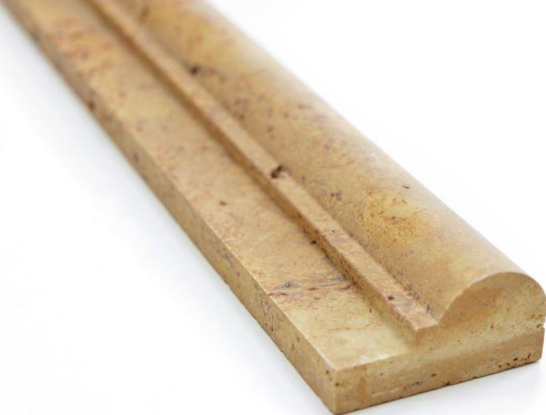 Border travertine natural stone yellow profile Ogee1 Gold Antique Travertine MOSProf-51348_f