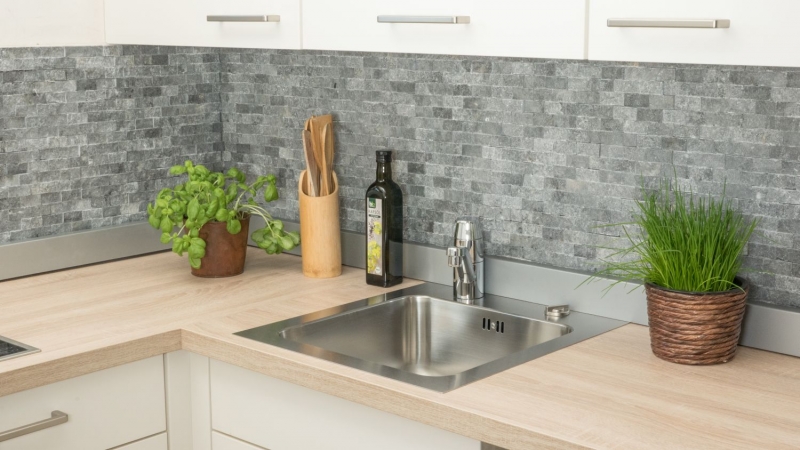 Mosaic stone wall marble natural stone anthracite gray Brick Splitface gray Marble 3D MOS40-48196_f