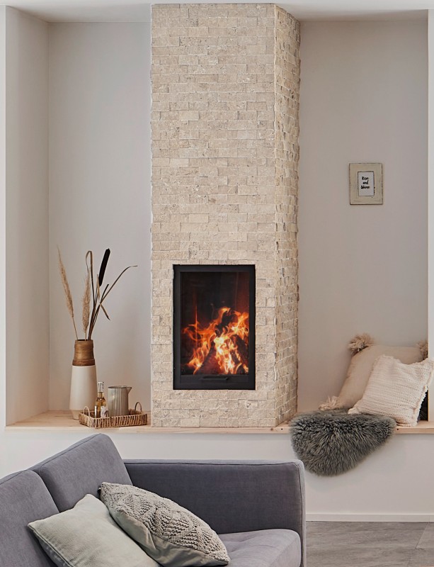 Mosaic tile Travertine natural stone beige Brick Splitface Chiaro Travertine 3D MOS43-1206_f