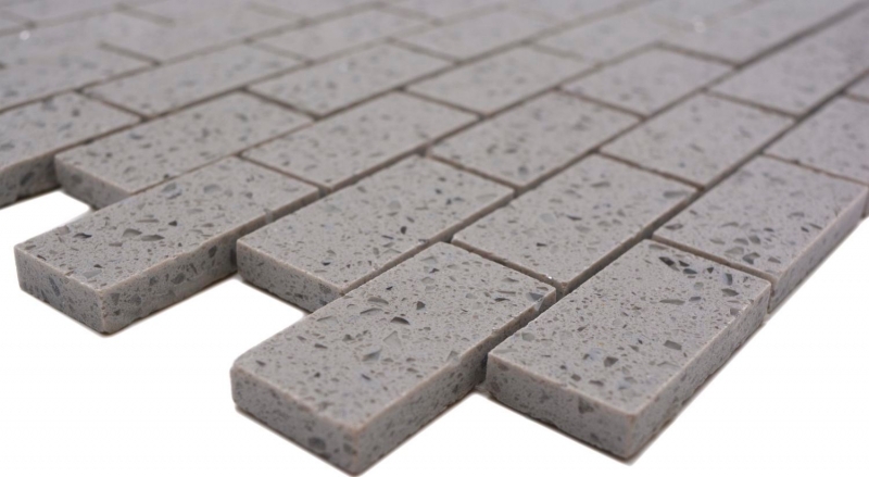 Mosaic tiles quartz composite artificial stone Brick Artifical gray MOS46-0204_f
