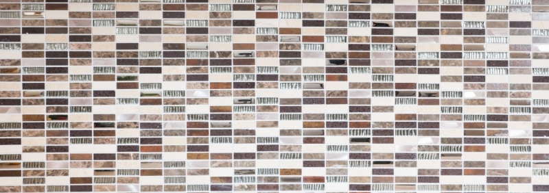 Mosaic tile translucent composite aluminum beige brown silver black rectangle glass mosaic Crystal Artificial stone Alu EP beige brown MOS87-SM48_f