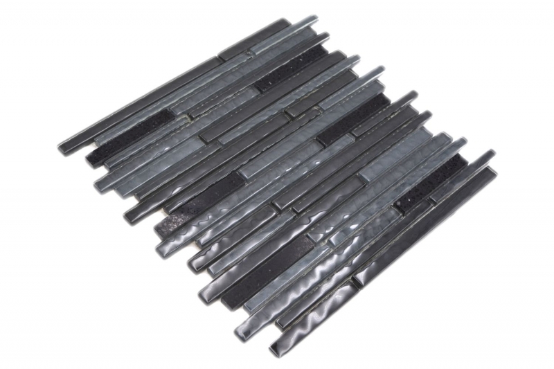 Mosaic tile Translucent composite black Multistick glass mosaic Crystal Artificial black MOS86-MS89_f