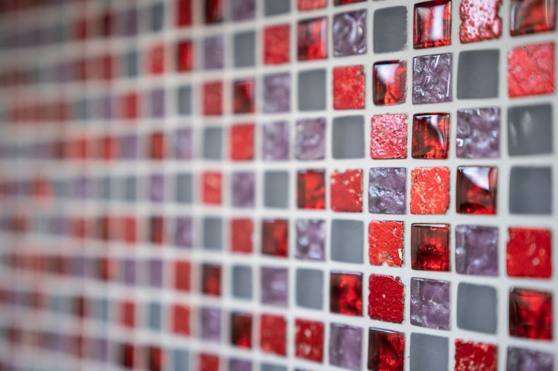 Mosaic tile Translucent red pink white Glass mosaic Crystal Resin red pink white matt MOS92-0911_f