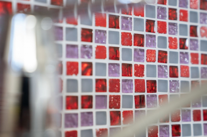 Mosaic tile Translucent red pink white Glass mosaic Crystal Resin red pink white matt MOS92-0911_f