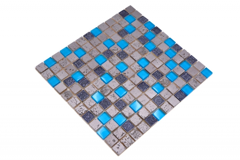 Mosaic tile Translucent blue-grey Glass mosaic Crystal Resin blue-grey MOS82-0402_f