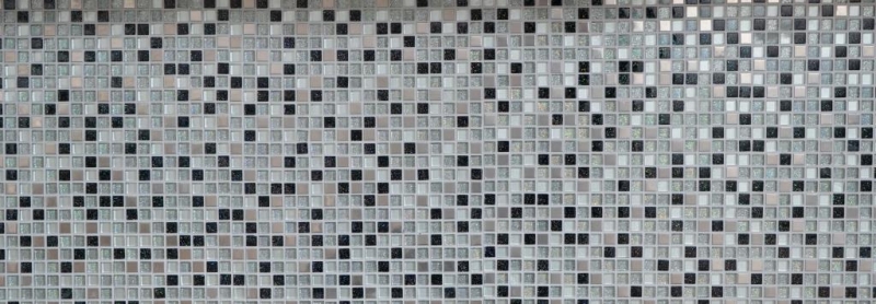 Mosaic tile Translucent stainless steel silver black Glass mosaic Crystal steel silver black MOS92-0207_f
