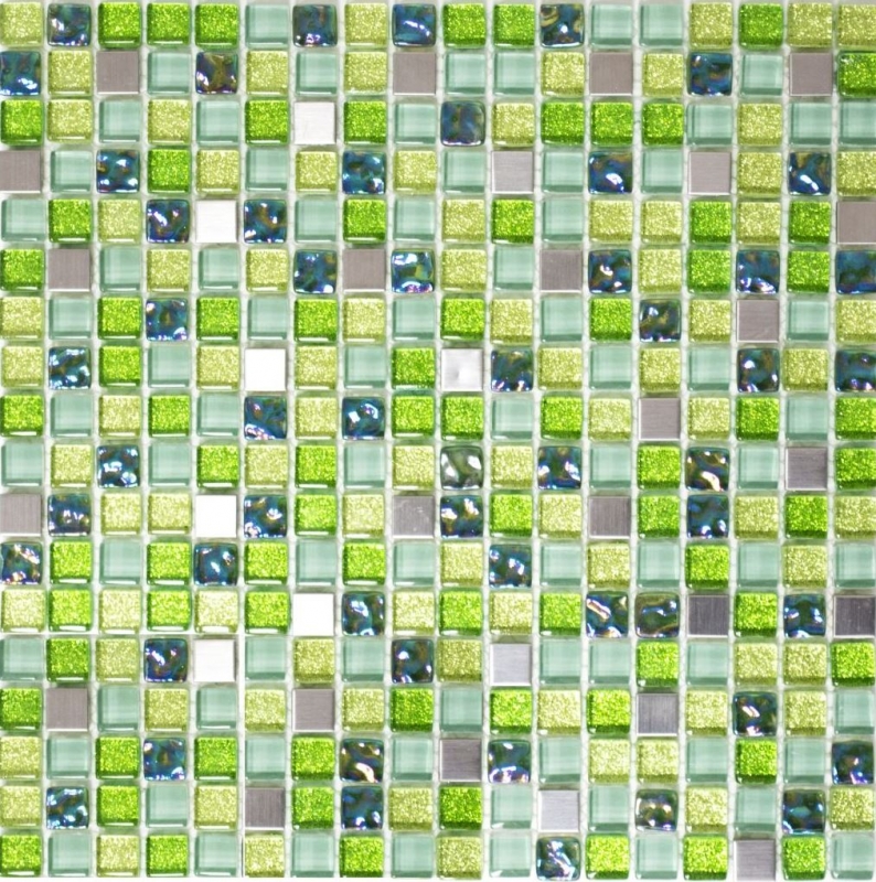 Mosaic tile Translucent stainless steel green Glass mosaic Crystal steel green MOS92-0506_f