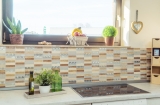 Mosaic tile translucent stainless steel beige rectangle glass mosaic Crystal stone steel beige MOS87-52X_f