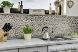 Mosaic tile kitchen splashback translucent light beige glass mosaic Crystal stone emperador light MOS92-1053_f