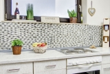 Mosaic tile kitchen splashback Translucent gray-green Brick Glass mosaic Crystal stone gray-green MOS87-B1152_f
