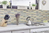 Mosaic tile kitchen splashback translucent gold rectangle glass mosaic Crystal stone gold MOS87-29_f