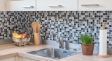Mosaic tile kitchen splashback translucent gray black glass mosaic Crystal stone EP gray black silver MOS83-HQ24_f