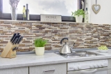 Mosaic tile kitchen splashback translucent beige brown composite glass mosaic Crystal marble beige brown MOS86-1302_f