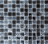 Mosaic tile Translucent gray black Glass mosaic Crystal stone gray black MOS82-0208_f