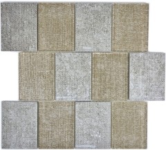 Mosaic tile translucent ceramic beige rectangle glass mosaic Crystal ceramic beige MOS88J-1202_f