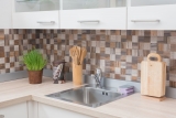 Mosaic tiles kitchen splashback self-adhesive aluminum grey beige metal wood look MOS200-2422_f