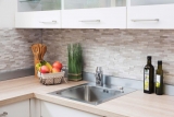 Mosaic tiles kitchen splashback self-adhesive marble natural stone gray white cream natural stone white wood MOS200-0120_f