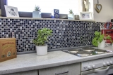 Mosaic tiles kitchen splashback self-adhesive stainless steel black glass mosaic steel black glass MOS200-4CM26_f