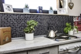 Mosaic tiles kitchen splashback self-adhesive black glass mosaic black matt black MOS200-4CM22_f