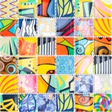 Colorful retro style mosaic tiles POP UP ART design wall cladding tile backsplash MOS14-1605_f