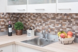 Mosaic tiles kitchen splashback self-adhesive aluminum gray beige combination metal wood look MOS200-2322_f