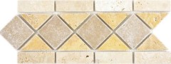 Travertine natural stone border noce gold chiaro beige wall floor shower bathroom kitchen MOSBor-0266_f