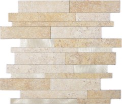 Composite vinyl stone look Limestone brown/gold mosaic tile wall tile backsplash kitchen bathroom MOS200-36LBG_f