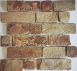 Slate mosaic tile natural stone brick brown rust tile backsplash mosaic mat mosaic panel splashback - MOS34-1204
