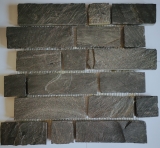 Slate mosaic tile natural stone brick anthracite Black Jack mosaic mat mosaic tile splashback kitchen - MOS34-0208