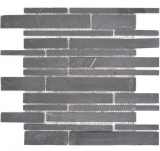 Slate mosaic tile natural stone brick anthracite black mosaic mat splashback wall facing - MOS34-0206
