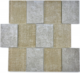 Mosaic tile ceramic mix glass mosaic rectangle textile look gray brown mottled tile backsplash - MOS88J-1202