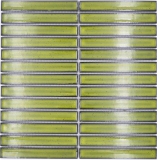 Rod mosaic tile ceramic light green speckled glossy wall kitchen bathroom MOS24-CS16