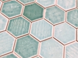 Hand-painted mosaic tile ceramic mosaic hexagonal green glossy tile mirror shower MOS11K-SAN5_m