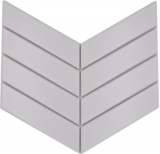 Herringbone wall tile ceramic mosaic plain white matt kitchen wall shower MOS24-CHEV01